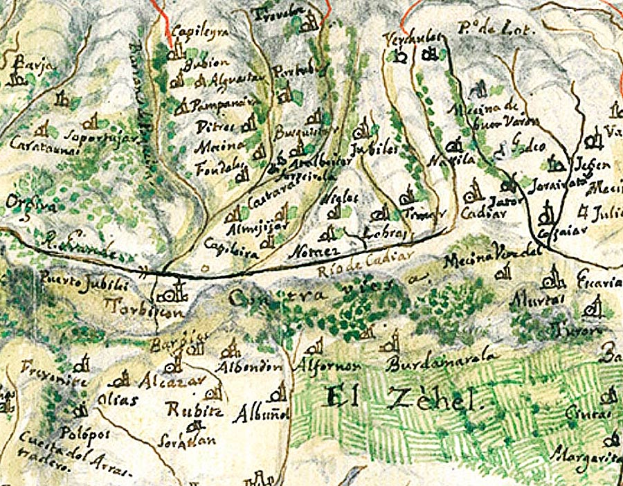 Mapa de la Alpujarra en 1732
