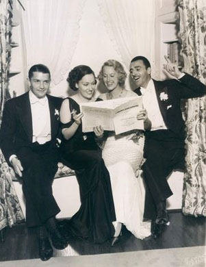 Grace y Valentín con Gloria Swanson y Michael Farmer en 1933